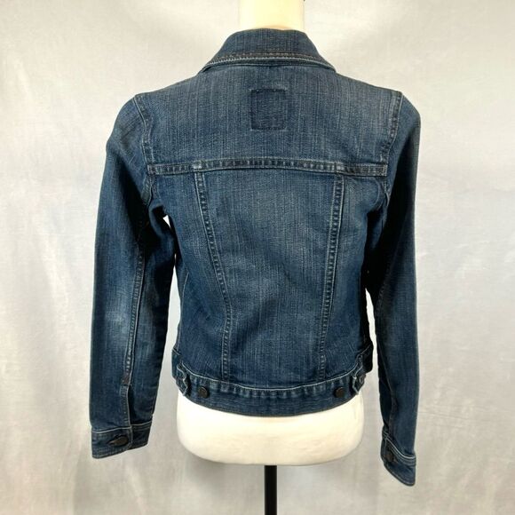 Old navy dark blue western flare denim jean jacket size small - Picture 6 of 8